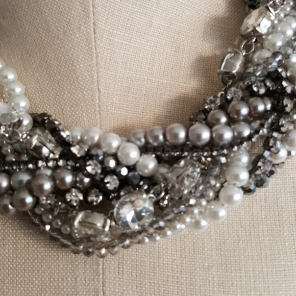 Chico's Twisted Pearl and Silver Necklace - Picture 2 of 8